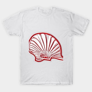 Elegant Red Scallop Shell Design No. 764 T-Shirt